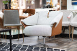Ohio - Swivel Grey and Camel Fabric Accent Chair by VIG Furniture - View 3