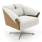 Ohio - Swivel Grey and Camel Fabric Accent Chair by VIG Furniture - View 1