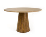 Onalaska - Modern Travertine Marble + Wood Round Dining Table by VIG Furniture - View 1