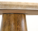 Onalaska - Modern Travertine Marble + Wood Round Dining Table by VIG Furniture - View 3