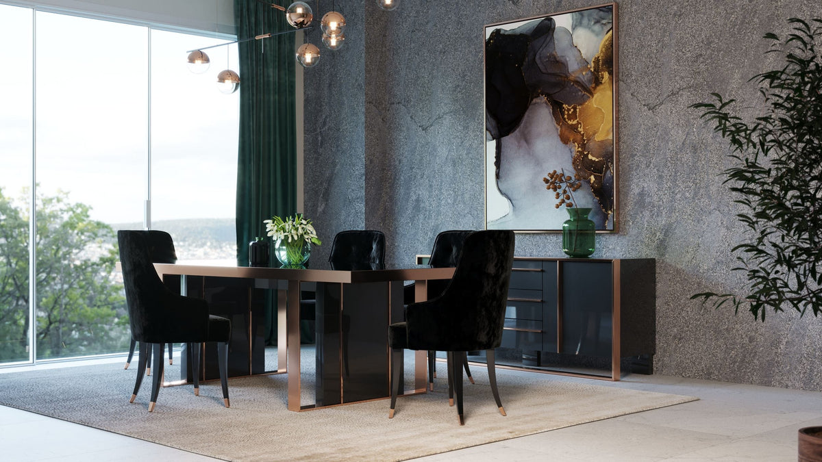 Cartier Modern Black & Rosegold Dining Table by VIG Furniture - View 5