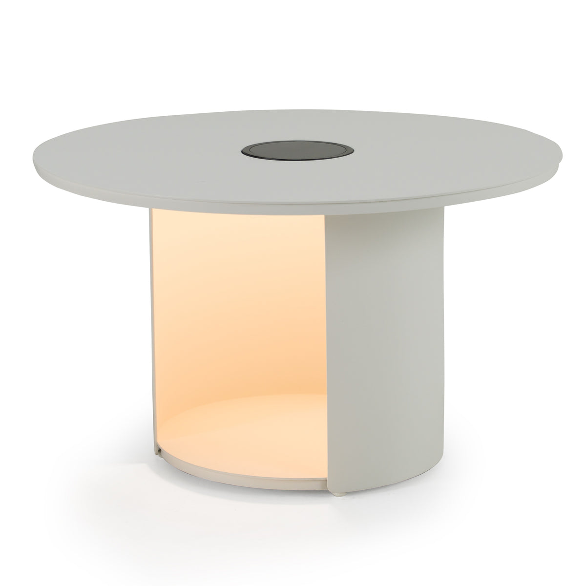 Onza - Outdoor White Medium End Table w/ Solar Light by VIG Furniture - View 8