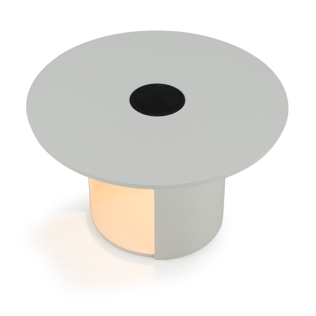 Onza - Outdoor White Medium End Table w/ Solar Light by VIG Furniture - View 9