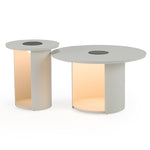 Onza - Outdoor White Medium End Table w/ Solar Light by VIG Furniture - View 10