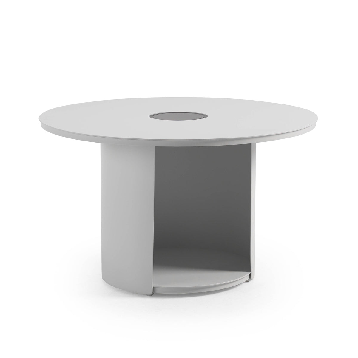 Onza - Outdoor White Medium End Table w/ Solar Light by VIG Furniture - View 1