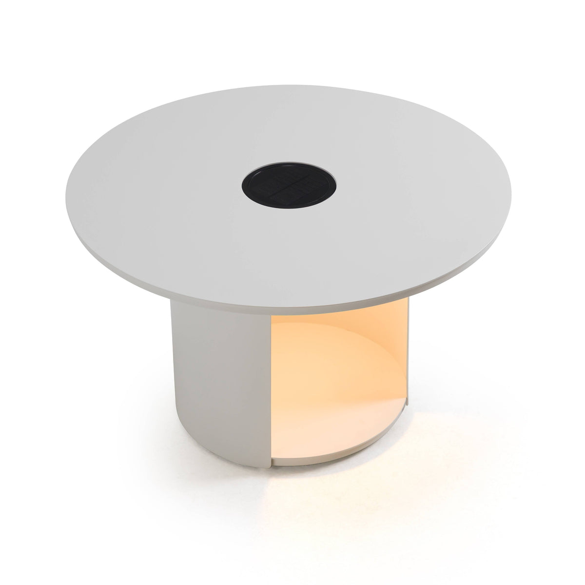 Onza - Outdoor White Medium End Table w/ Solar Light by VIG Furniture - View 4