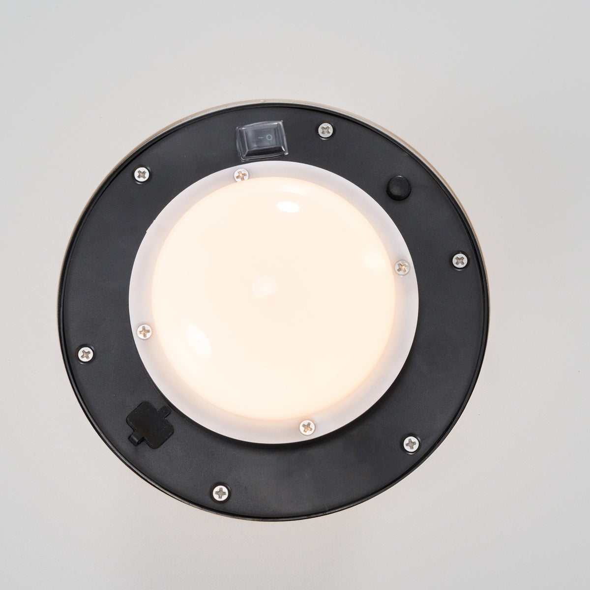 Onza - Outdoor White Medium End Table w/ Solar Light by VIG Furniture - View 5