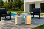 Onza - Outdoor White Medium End Table w/ Solar Light by VIG Furniture - View 6