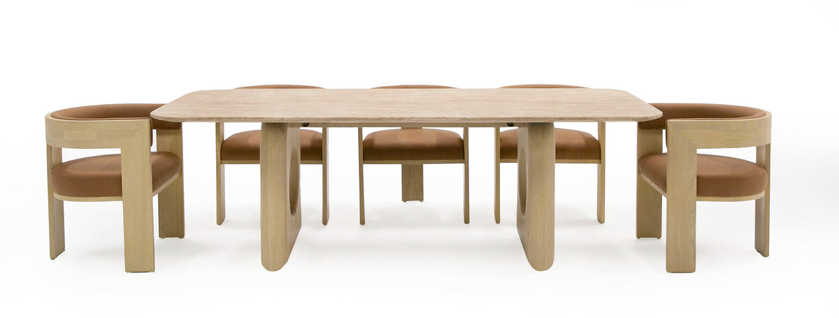 Osaka - Modern Faux Marble + Natural Ash Dining Table by VIG Furniture - View 8