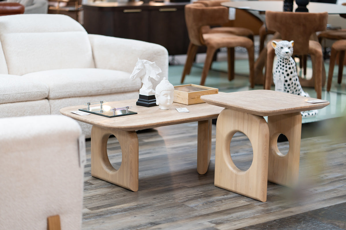 Osaka - Modern Faux Marble + Natural Ash Coffee Table by VIG Furniture - View 2