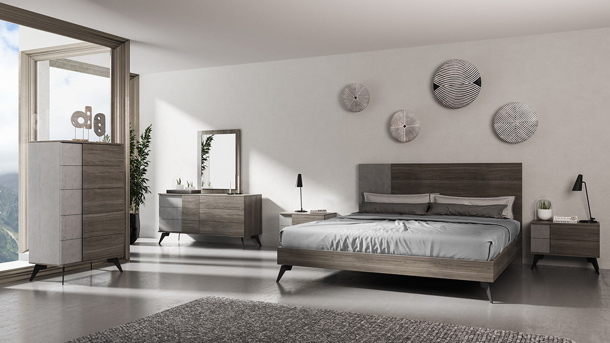 Palermo Italian Modern Faux Concrete & Grey Bed by VIG Furniture - View 2