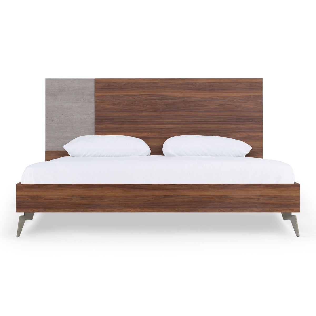 Palermo - Eastern King Modern Italian Faux Concrete & Walnut Bed by VIG Furniture - View 1