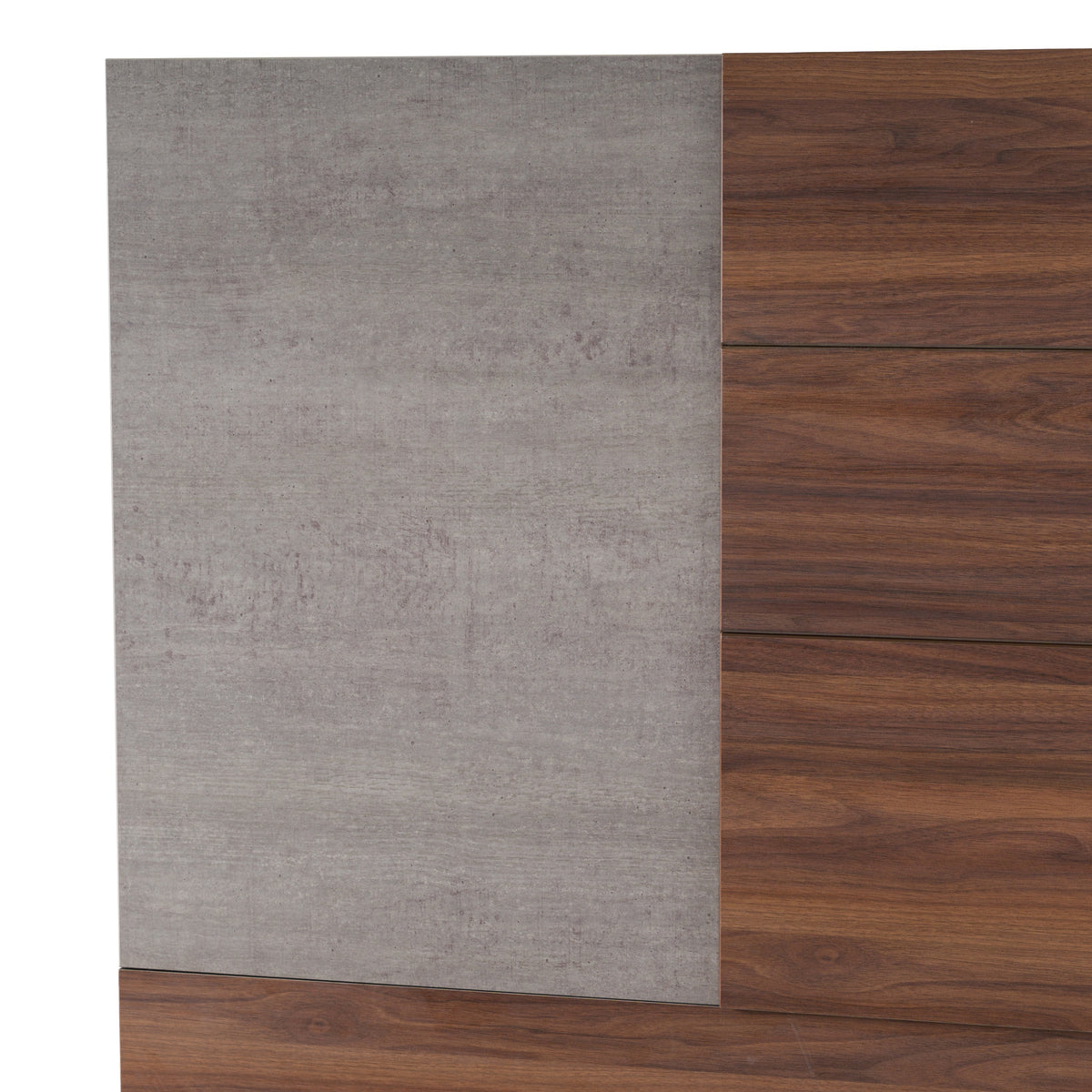Palermo - Eastern King Modern Italian Faux Concrete & Walnut Bed by VIG Furniture - View 4