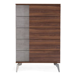Palermo Italian Modern Faux Concrete & Walnut Chest by VIG Furniture - View 1