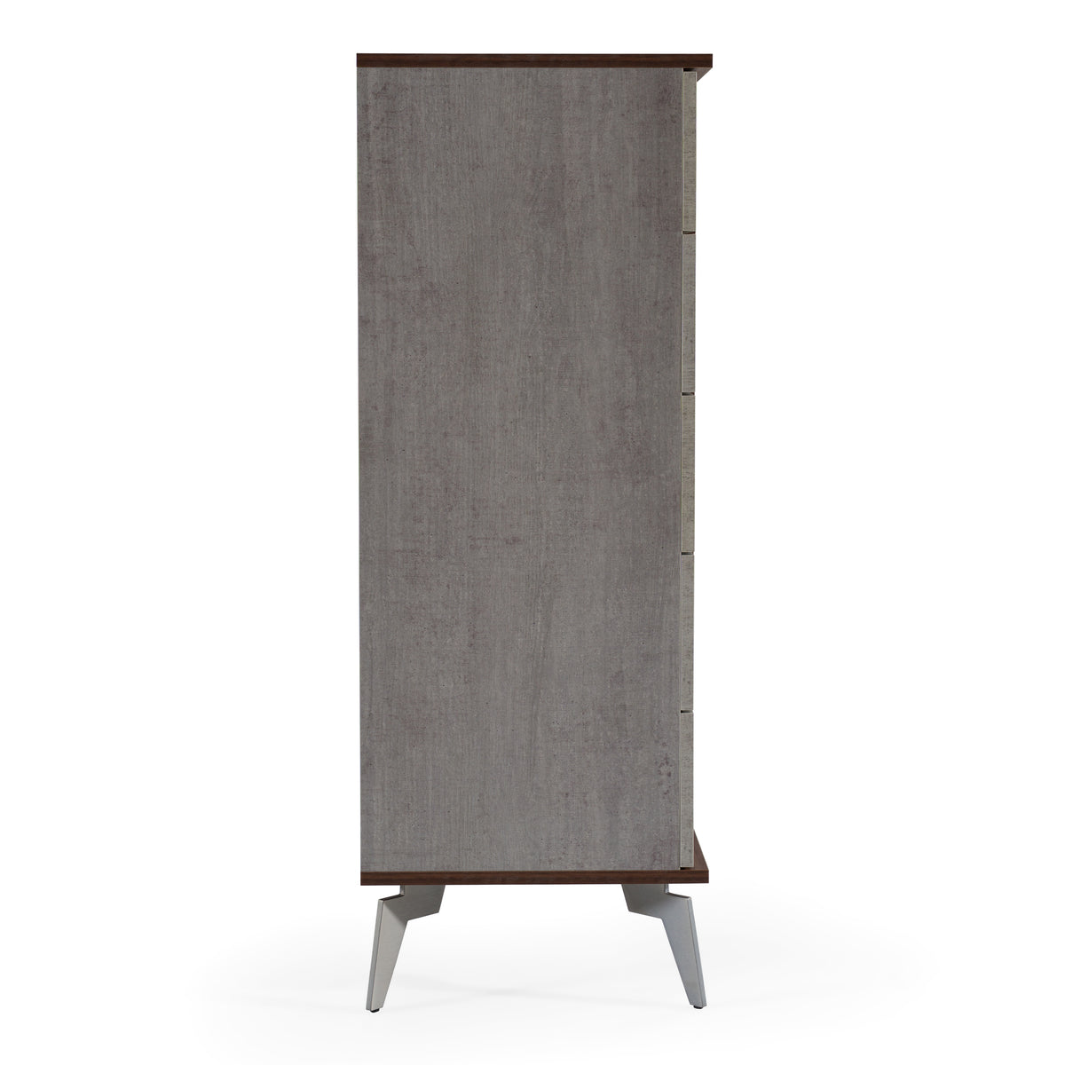 Palermo Italian Modern Faux Concrete & Walnut Chest by VIG Furniture - View 3