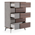 Palermo Italian Modern Faux Concrete & Walnut Chest by VIG Furniture - View 5