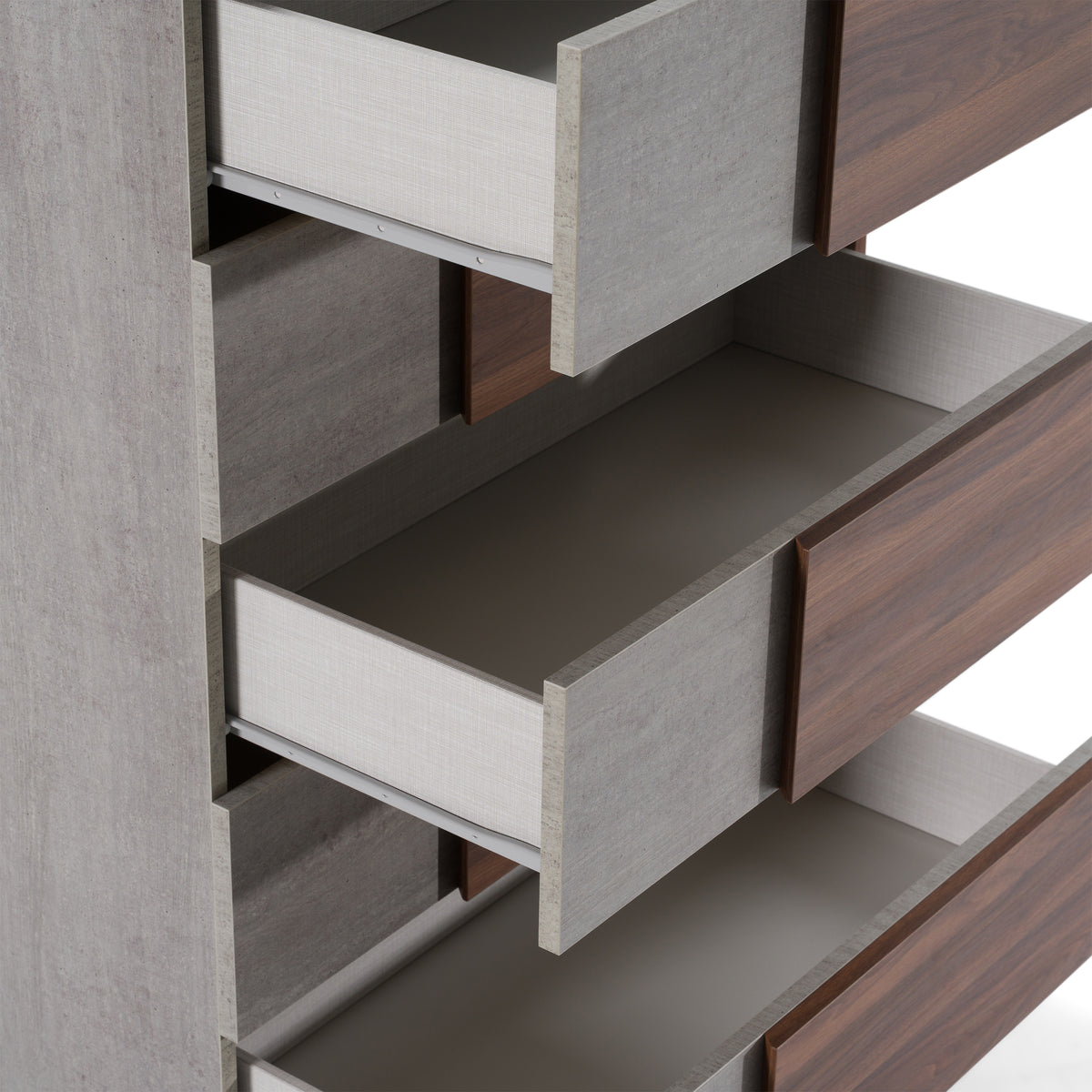 Palermo Italian Modern Faux Concrete & Walnut Chest by VIG Furniture - View 6
