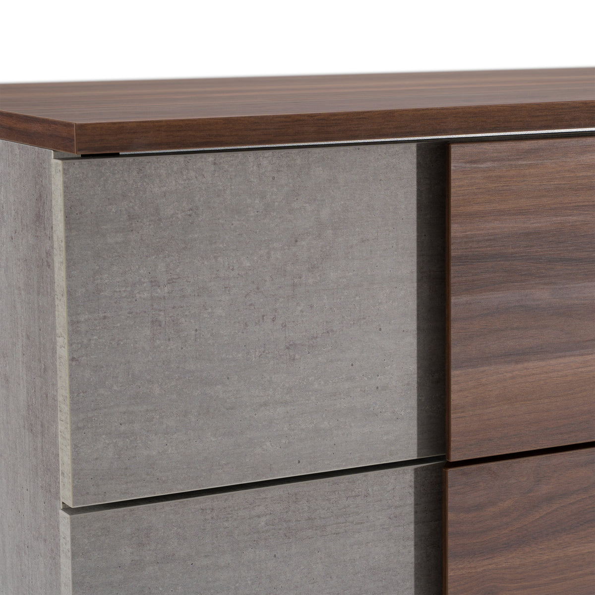 Palermo Italian Modern Faux Concrete & Walnut Chest by VIG Furniture - View 7
