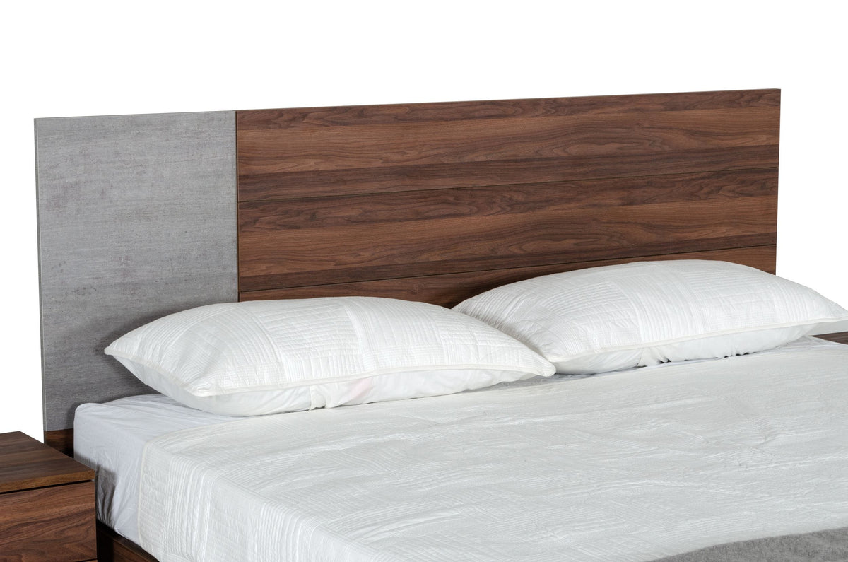 Palermo - Modern Italian Faux Concrete & Walnut Bed by VIG Furniture - View 2