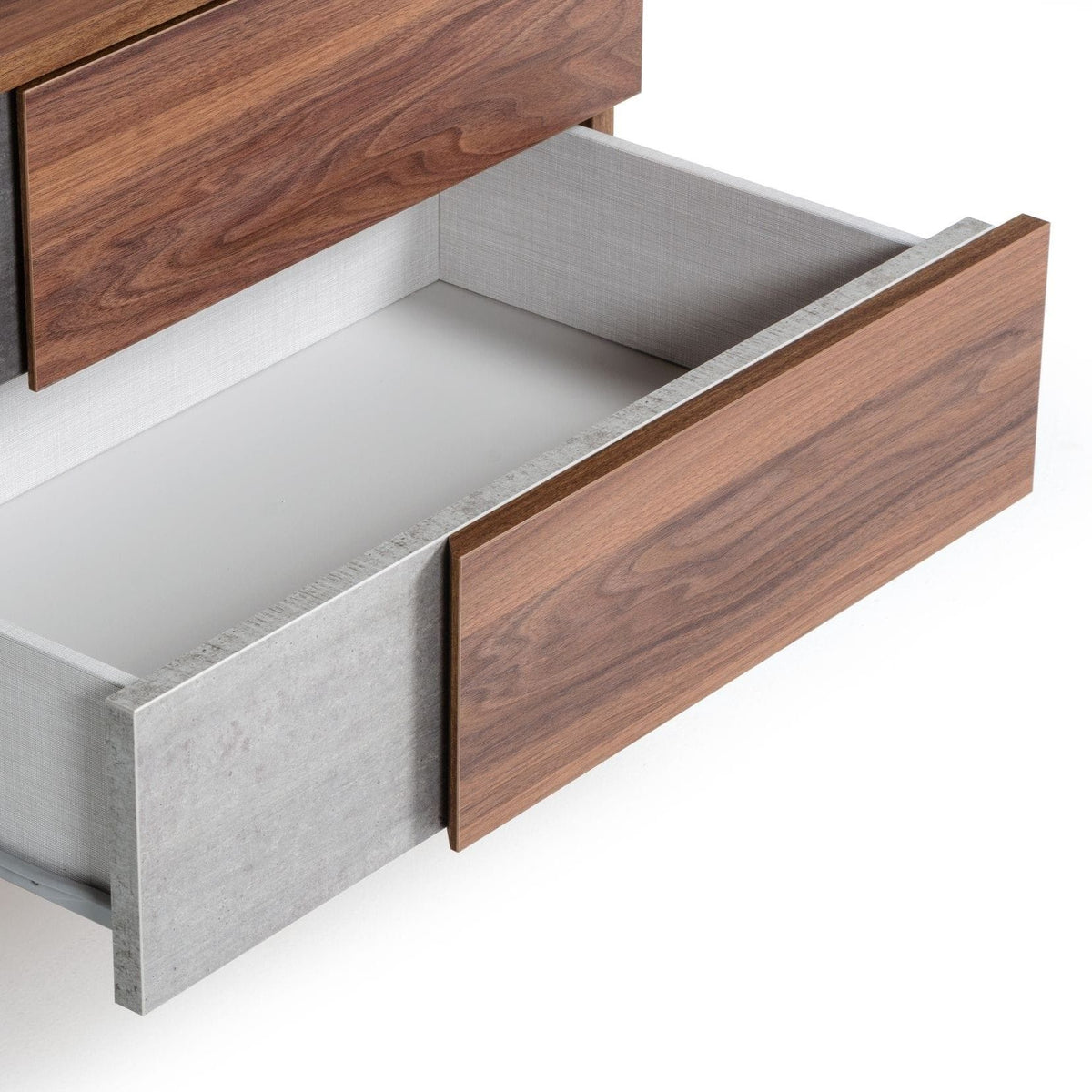 Palermo - Eastern King Italian Modern Faux Concrete & Noce Bodrum Bedroom Set