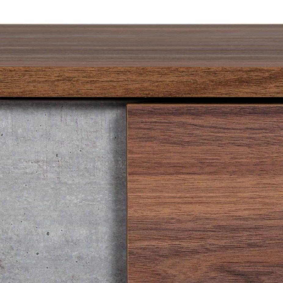 Palermo - Eastern King Italian Modern Faux Concrete & Noce Bodrum Bedroom Set