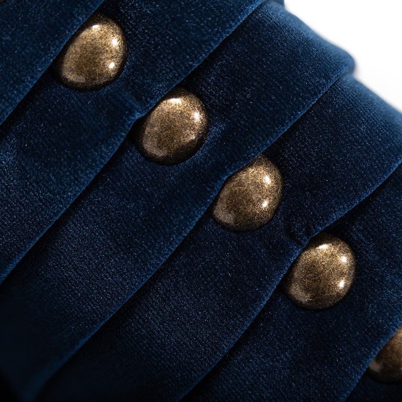 Palomar Modern Blue Velvet & Brass Sofa by VIG Furniture - View 6