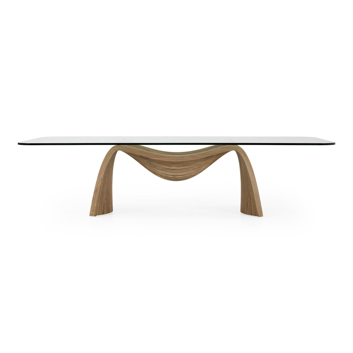 Pangea - Mid-Century Modern Glass + Buckwheat Ash Rectangular Dining Table by VIG Furniture - View 1