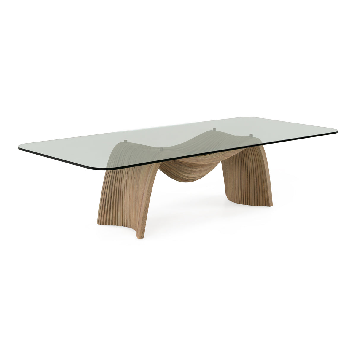 Pangea - Mid-Century Modern Glass + Buckwheat Ash Rectangular Dining Table by VIG Furniture - View 2