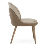 Pangea - Mid-Century Modern Cream & Taupe Vegan Leather + Buckwheat Ash Dining Chair (Set of 2) by VIG Furniture - View 3