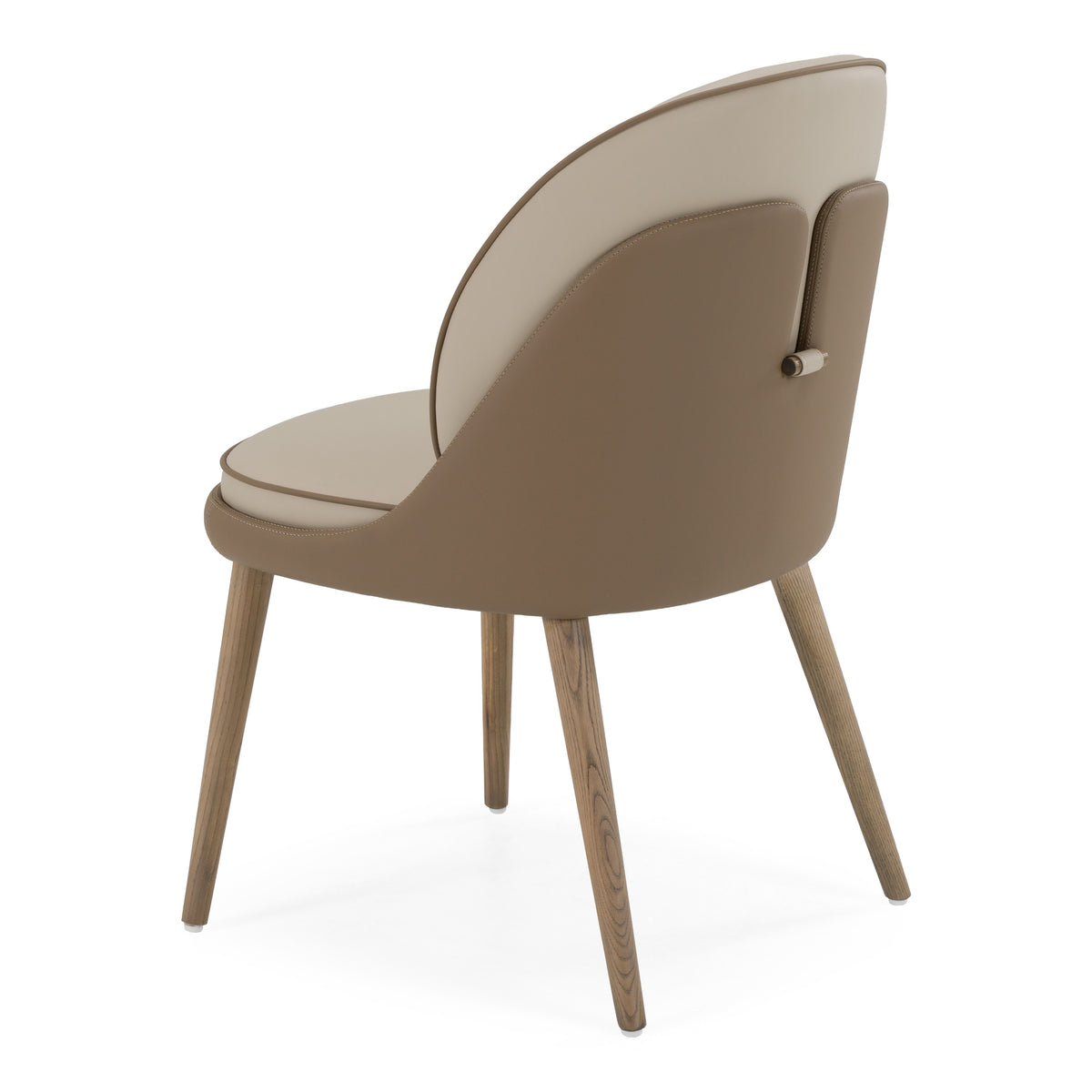 Pangea - Mid-Century Modern Cream & Taupe Vegan Leather + Buckwheat Ash Dining Chair (Set of 2) by VIG Furniture - View 4