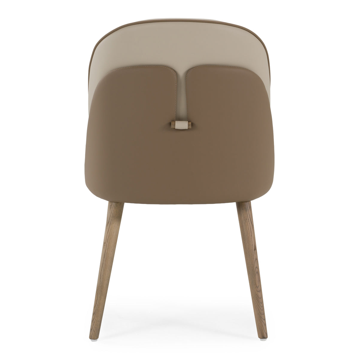 Pangea - Mid-Century Modern Cream & Taupe Vegan Leather + Buckwheat Ash Dining Chair (Set of 2) by VIG Furniture - View 5