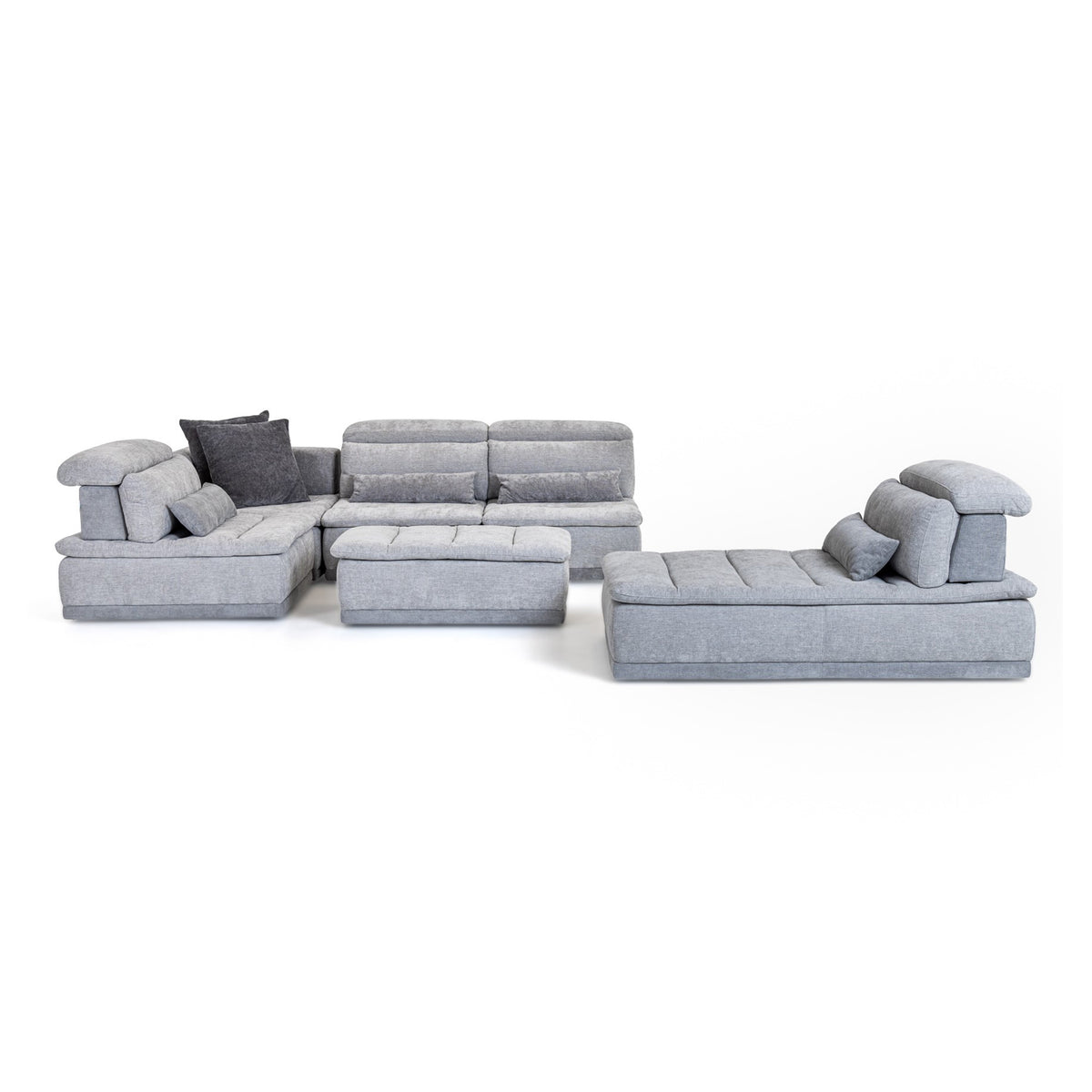Panorama - Italian Modern Grey Fabric Modular Sectional Sofa by VIG Furniture - View 13