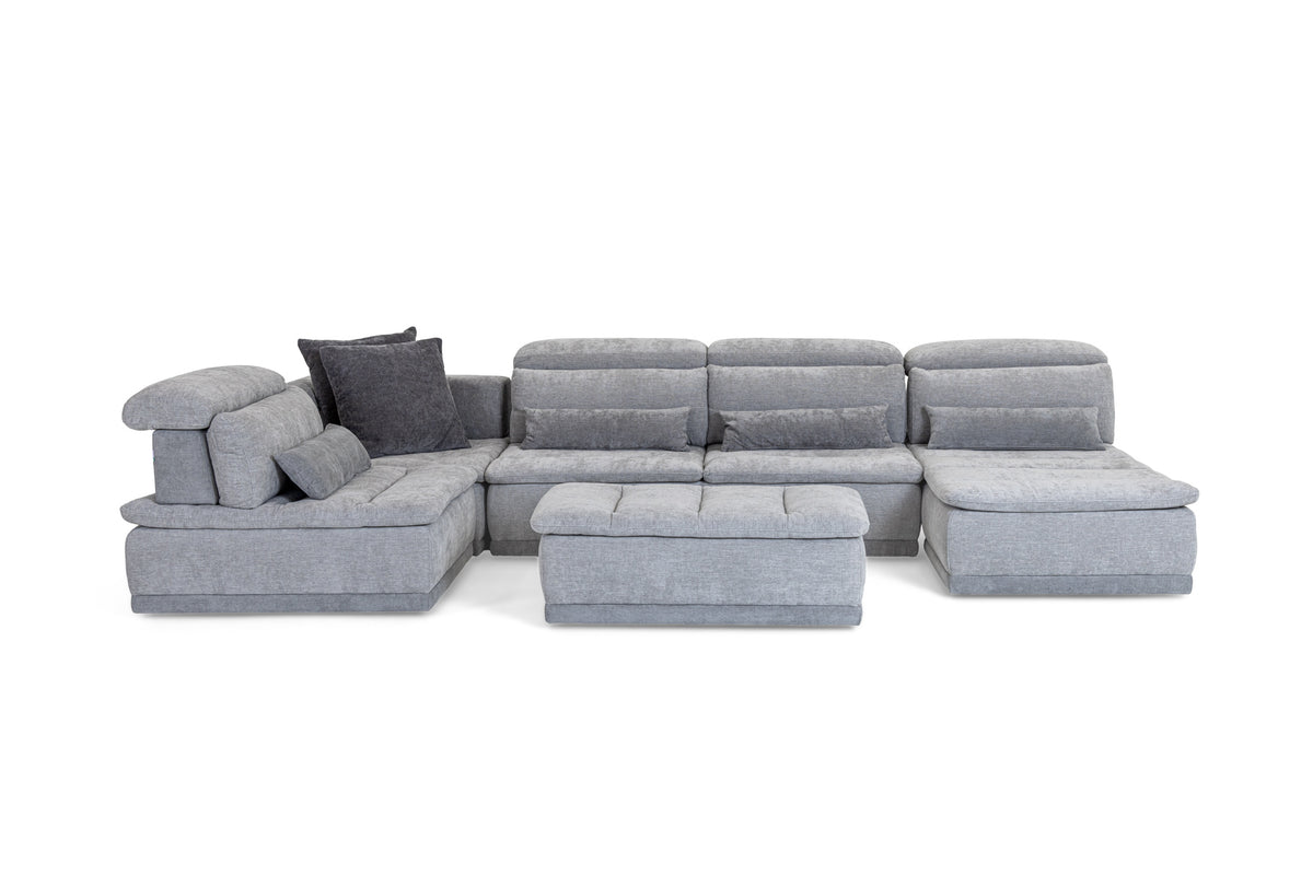 Panorama - Italian Modern Grey Fabric Modular Sectional Sofa by VIG Furniture - View 4