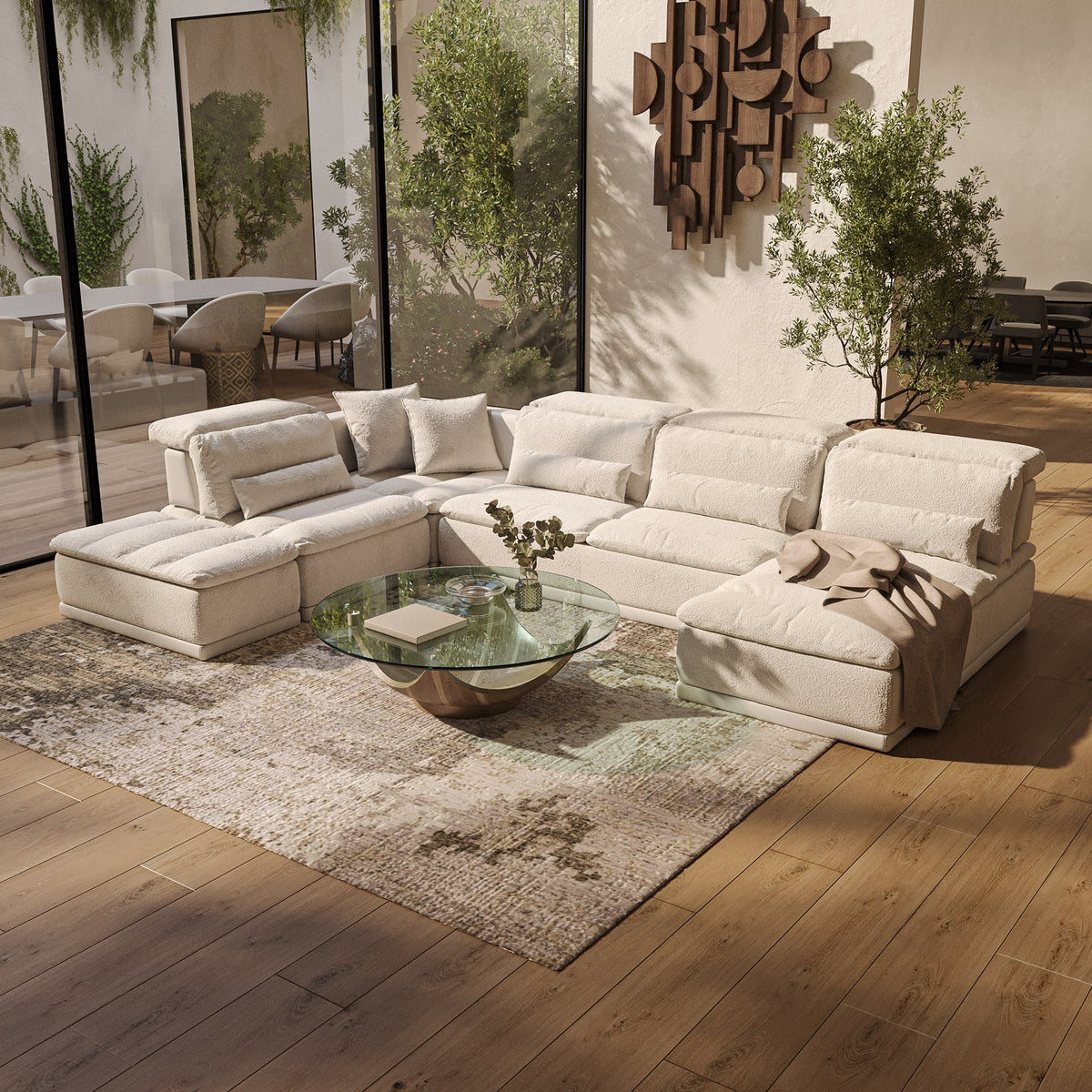 Panorama - Italian Modern Beige Fabric Modular Sectional Sofa by VIG Furniture - View 3