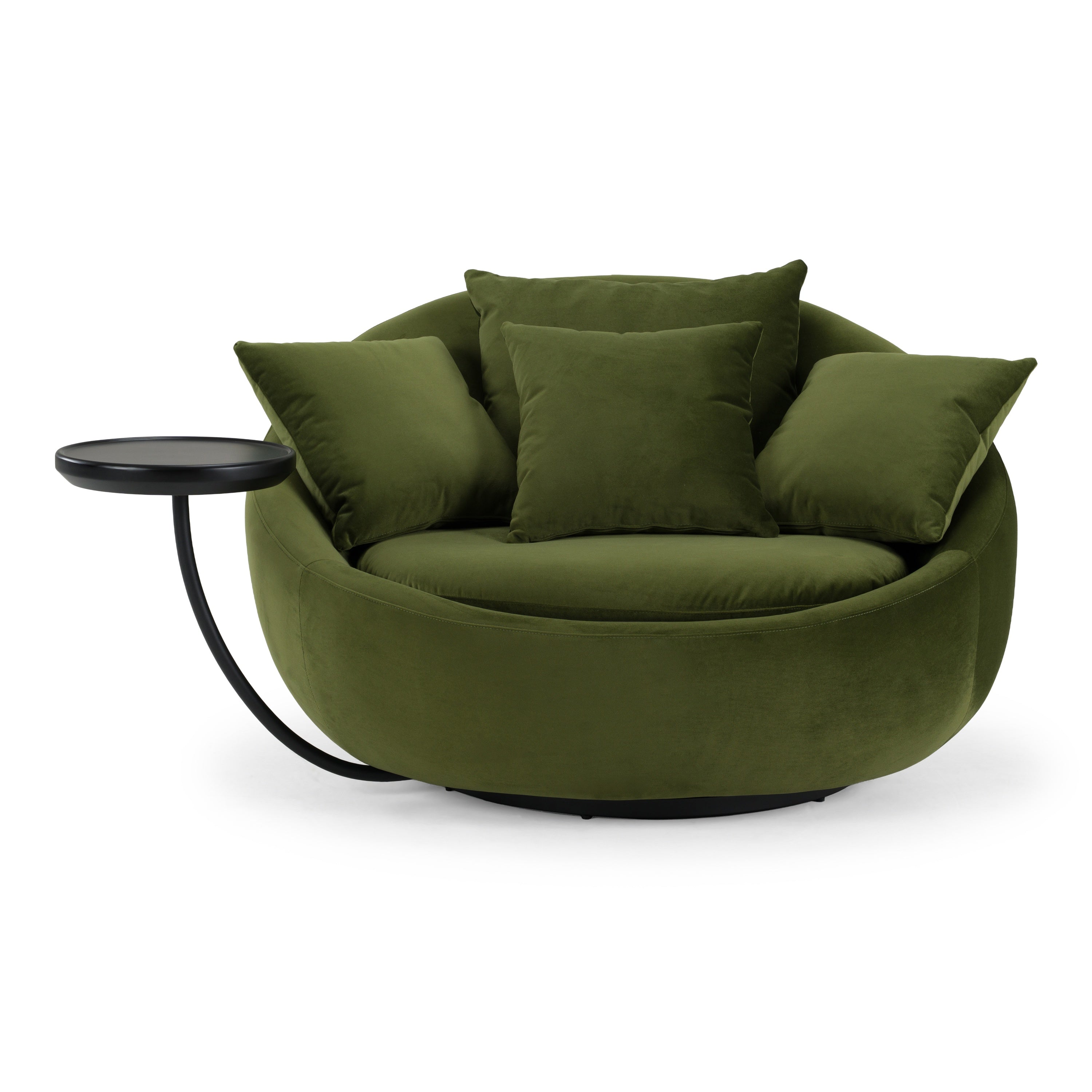Pascal Modern Round Green Velvet Swivel Lounge Chair by VIG Furniture - View 1
