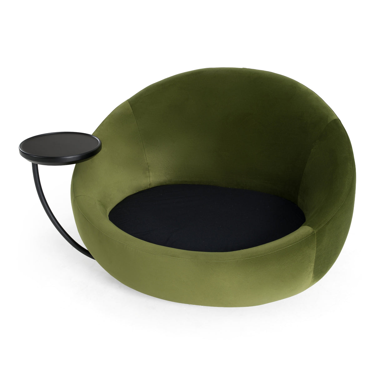 Pascal Modern Round Green Velvet Swivel Lounge Chair by VIG Furniture - View 5