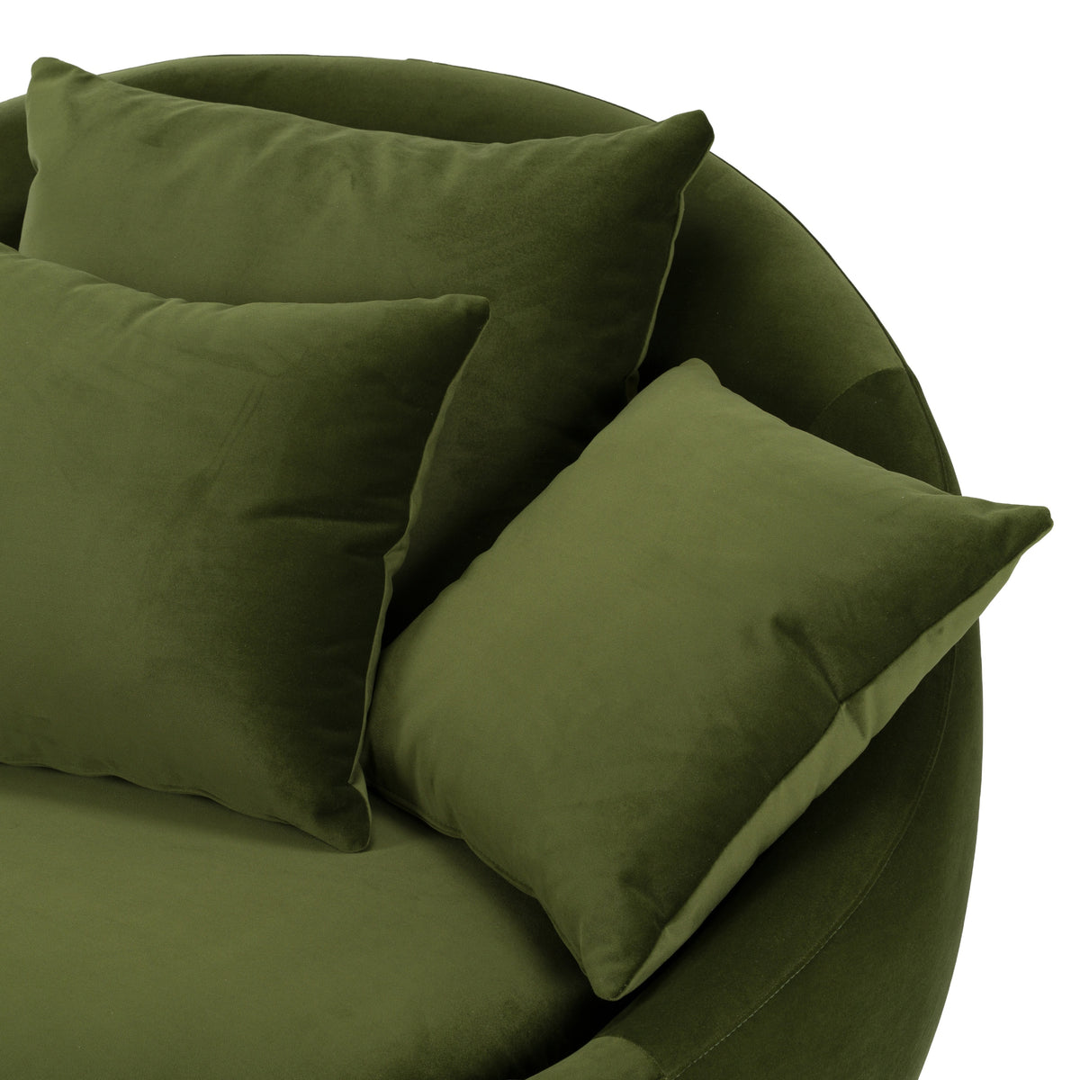 Pascal Modern Round Green Velvet Swivel Lounge Chair by VIG Furniture - View 6
