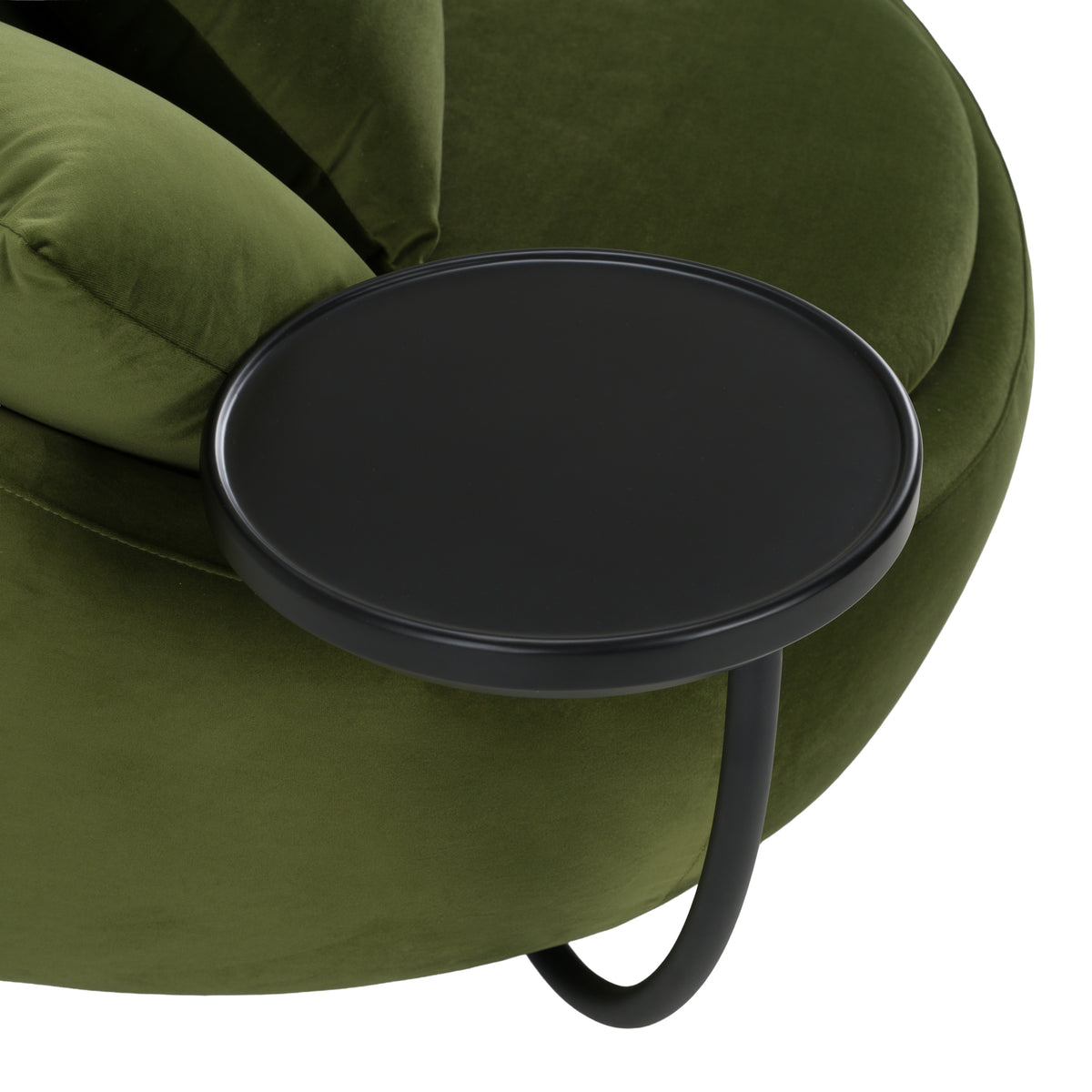Pascal Modern Round Green Velvet Swivel Lounge Chair by VIG Furniture - View 7