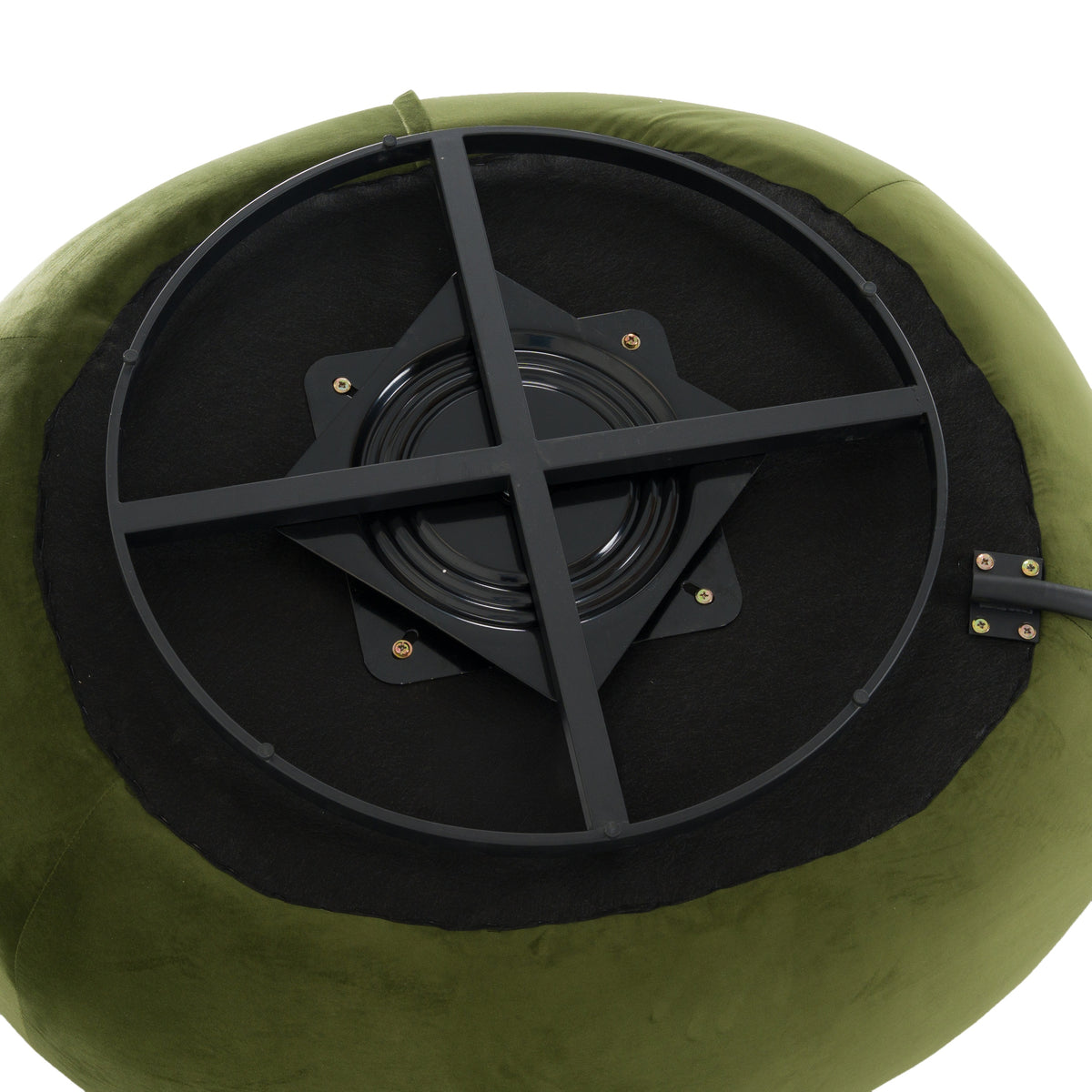 Pascal Modern Round Green Velvet Swivel Lounge Chair by VIG Furniture - View 8