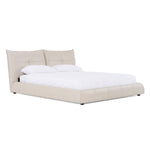 California King Patrick - Modern Light Grey Leather Bed