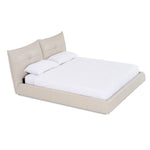 California King Patrick - Modern Light Grey Leather Bed