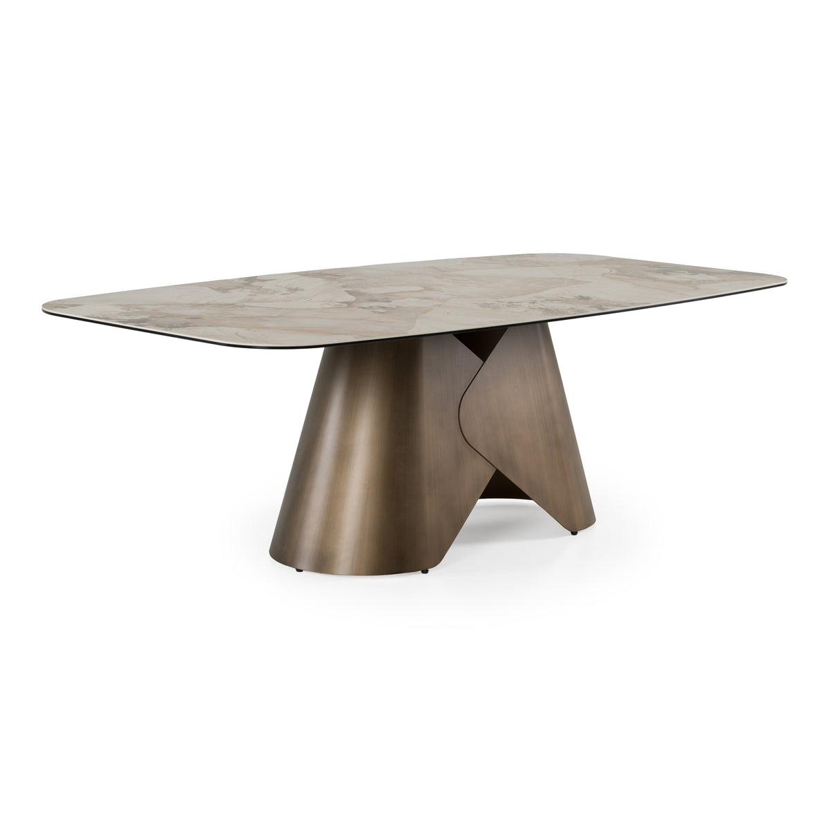 Paulsen - Modern Ceramic + Brass Dining Table by VIG Furniture - View 3