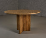 Pawnee - Modern Travertine Marble + Wood Round Dining Table by VIG Furniture - View 4