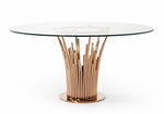 Paxton Modern Round Glass & Rosegold Dining Table by VIG Furniture - View 5