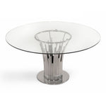 Paxton - Modern Round Glass & Stainless Steel Dining Table by VIG Furniture - View 1