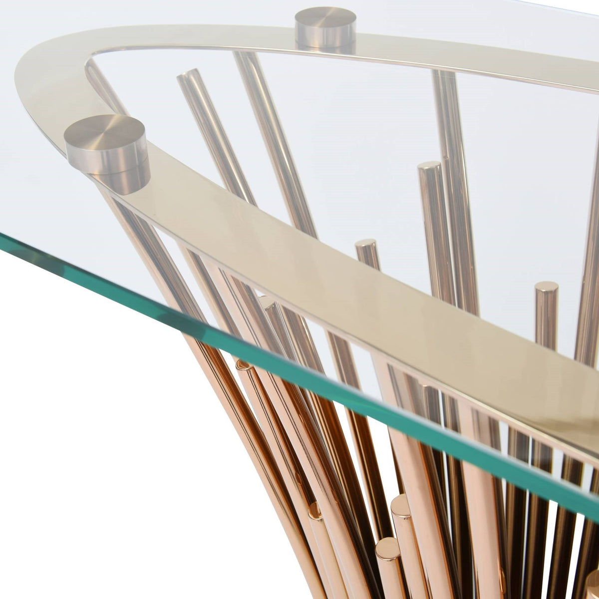 Paxton - Modern Glass + Rosegold Console Table by VIG Furniture - View 12
