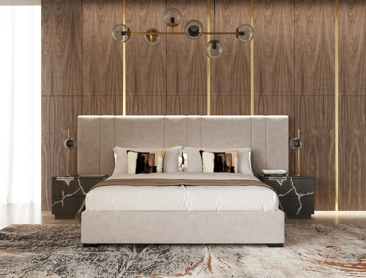 Eastern King Penrose - Modern Beige Fabric Bed by VIG Furniture - View 1