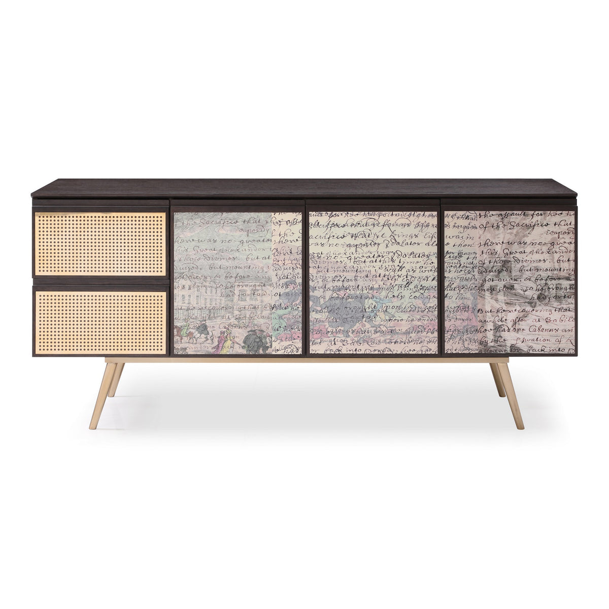 Phelan - Modern Smoked Ash & Brass Buffet by VIG Furniture - View 1