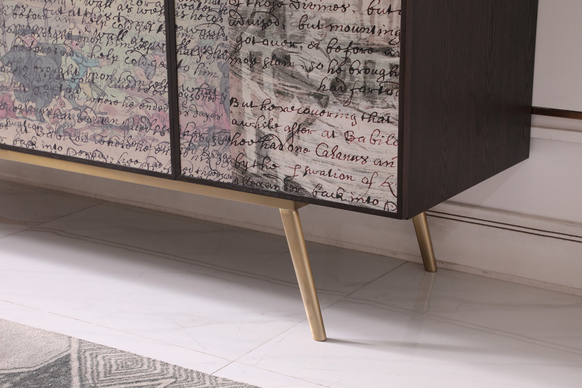 Phelan - Modern Smoked Ash & Brass Buffet by VIG Furniture - View 11
