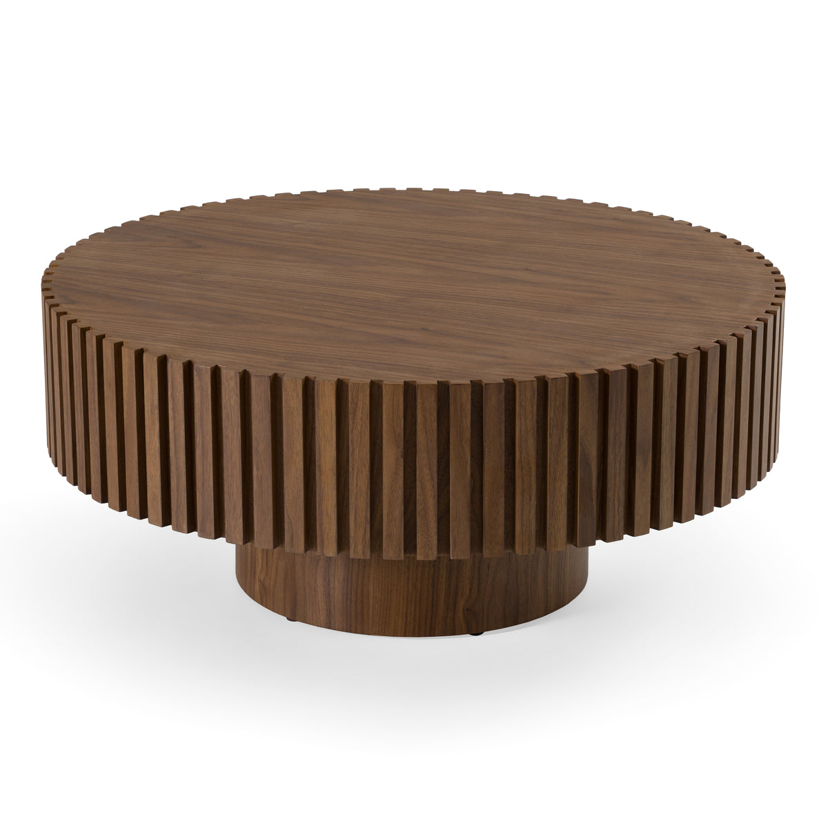 Pierre - Modern Walnut Small Round Coffee Table by VIG Furniture - View 2